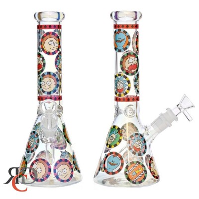 WATER PIPE BEAKER R&M GLOW IN DARK WP12061 1CT